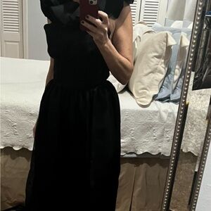Oscar de la Renta Black Midi Dress